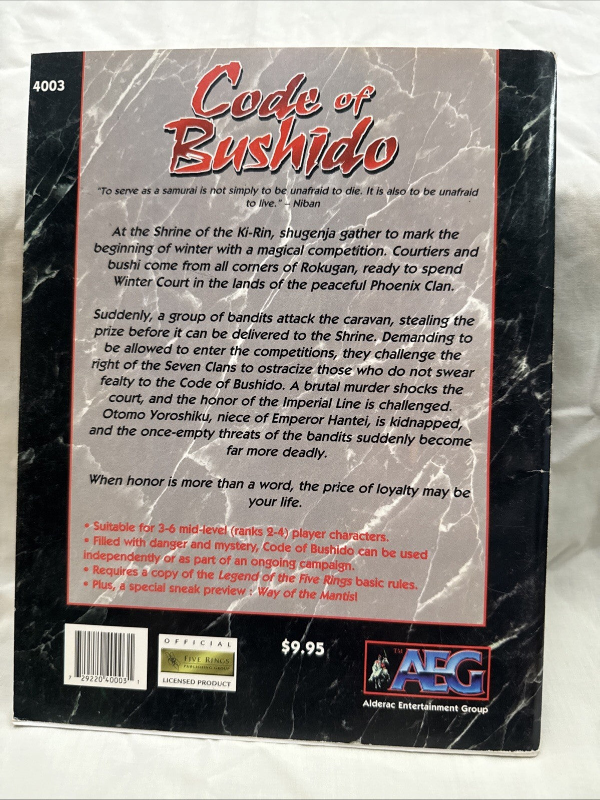 L5R RPG Code of Bushido