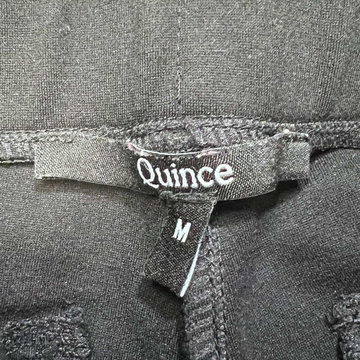 Quince Black Petite Ponte Pants Size M Stretch 4 Pocket Straight Leg Workwear