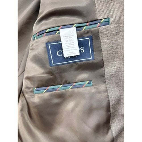 Chaps Men's 44L 38x32 Sleeve Two Button Closure 100% Wool Gray 2 pc Suit