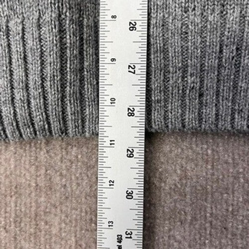 Chaps EST 1978 Gray Button Mock Neck Sweater Knit Elbow Patch Pullover Menswear