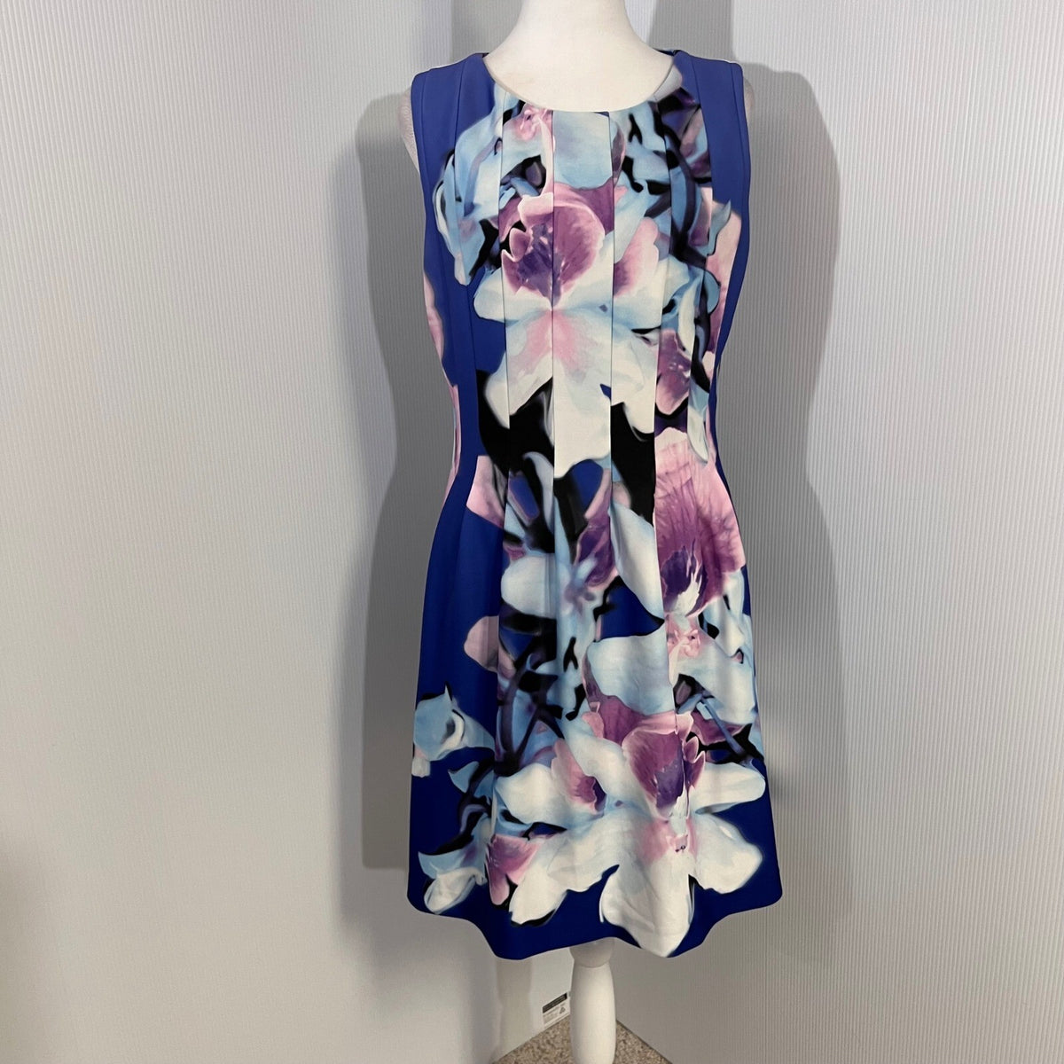 Vince Camuto Floral Print Sz 12 Sleeveless Dress Fit and Flare Cocktail Party