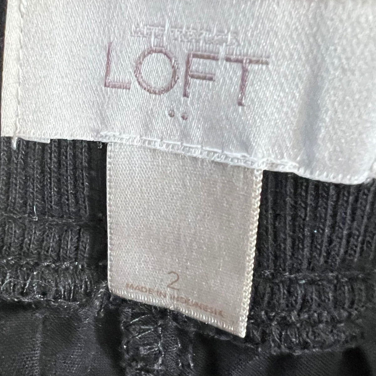 Loft Cargo Shorts Womens 2 Black Elastic Drawstring Waist Cotton Utility Casual