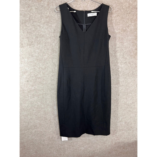 NWT MM.LaFleur Sheath Dress Womens 14 Black V-Neck Sleeveless Career Workwear