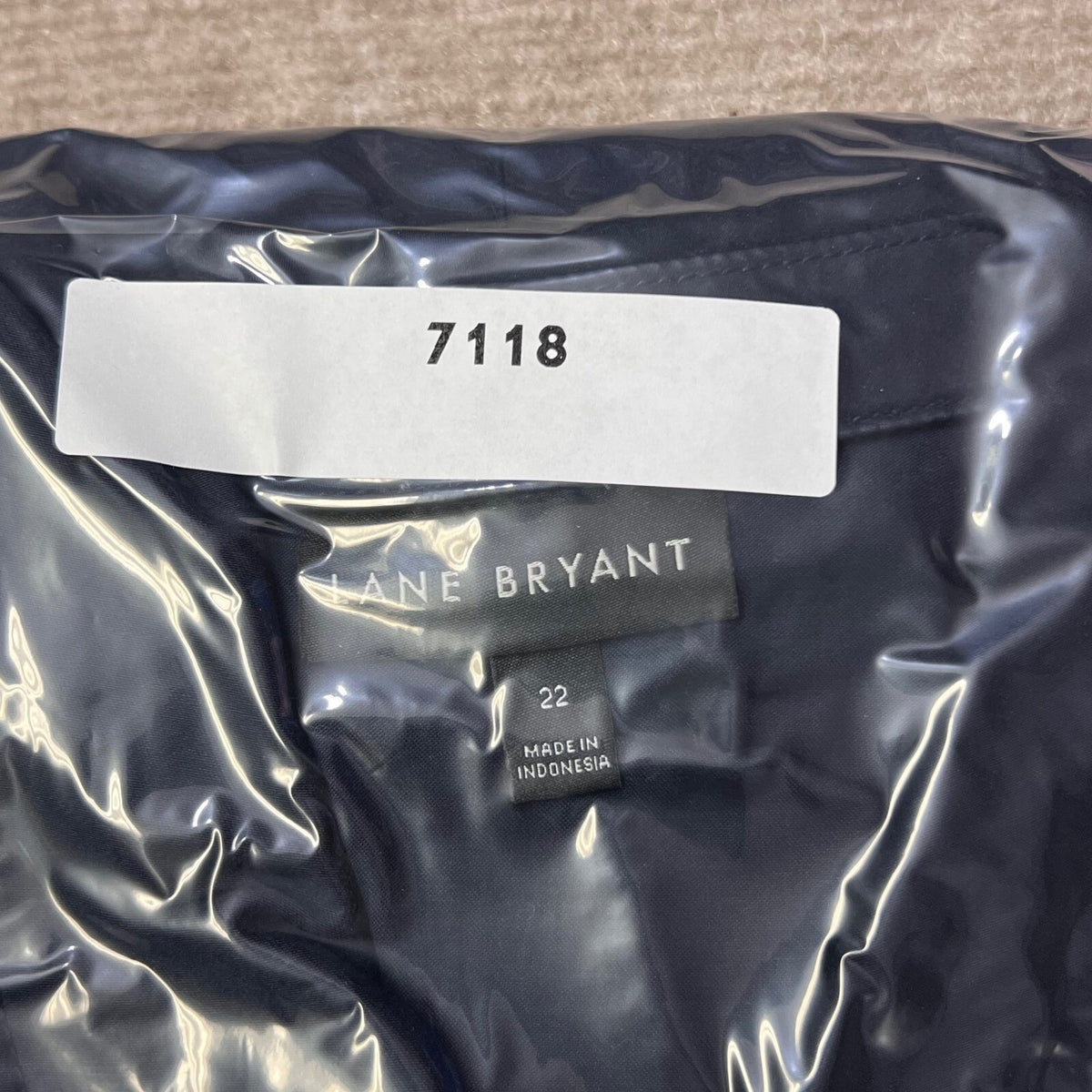 Lane Bryant Womens Navy Blue Cotton Blend Chore Coat Anorak Jacket Size 22