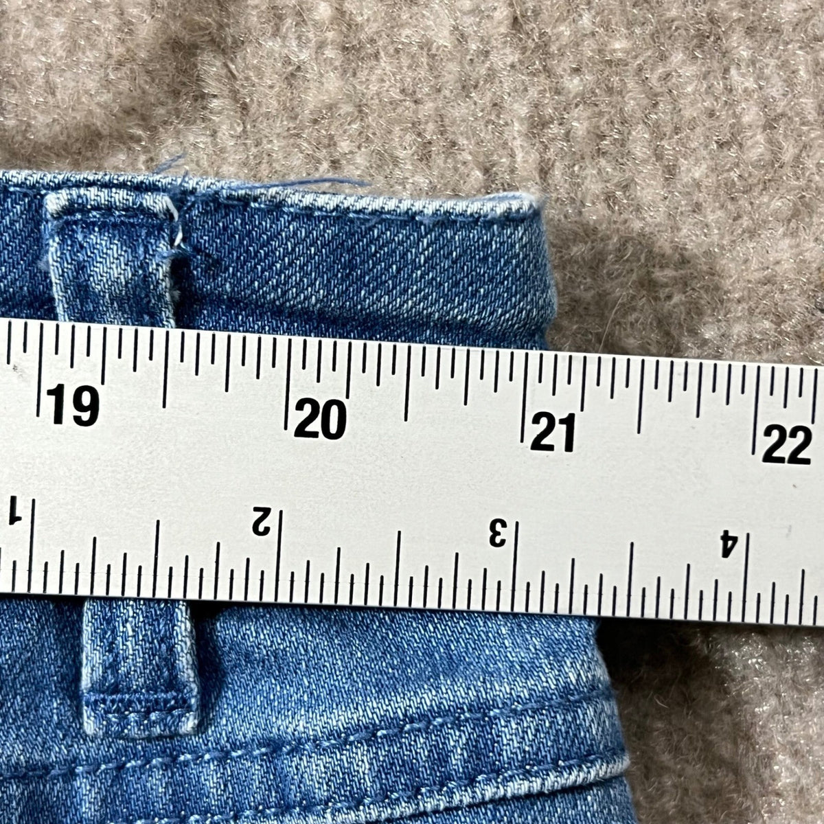 Susan Graver Blue Denim Jeans 22W Embellished Split Hem Stretch Regular Cut