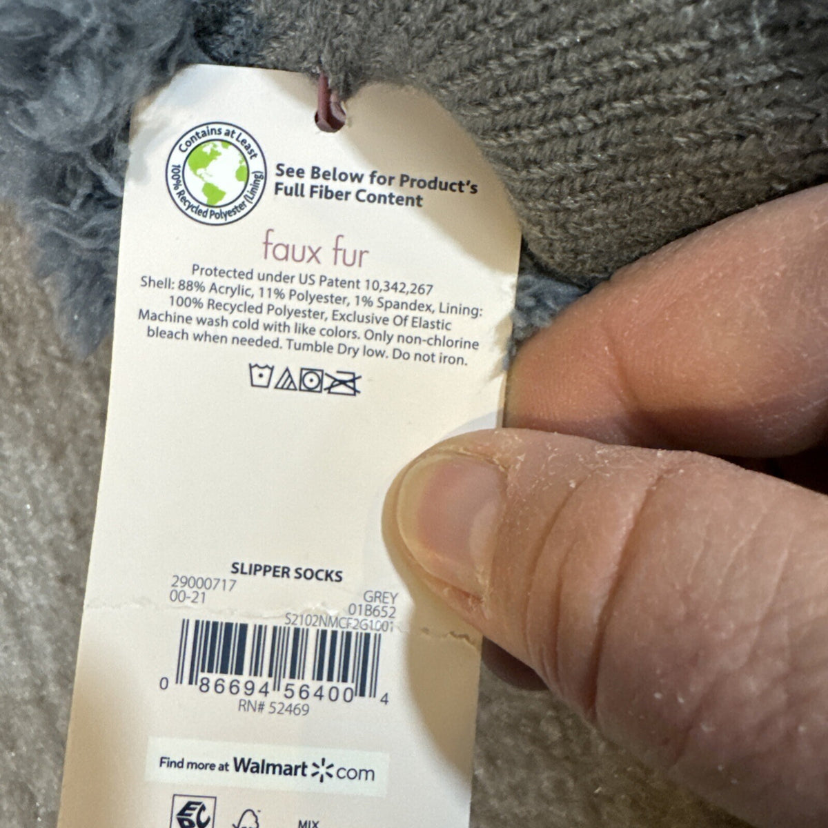 Secret Treasures Unisex Fox Socks Sherpa Lined 4-10