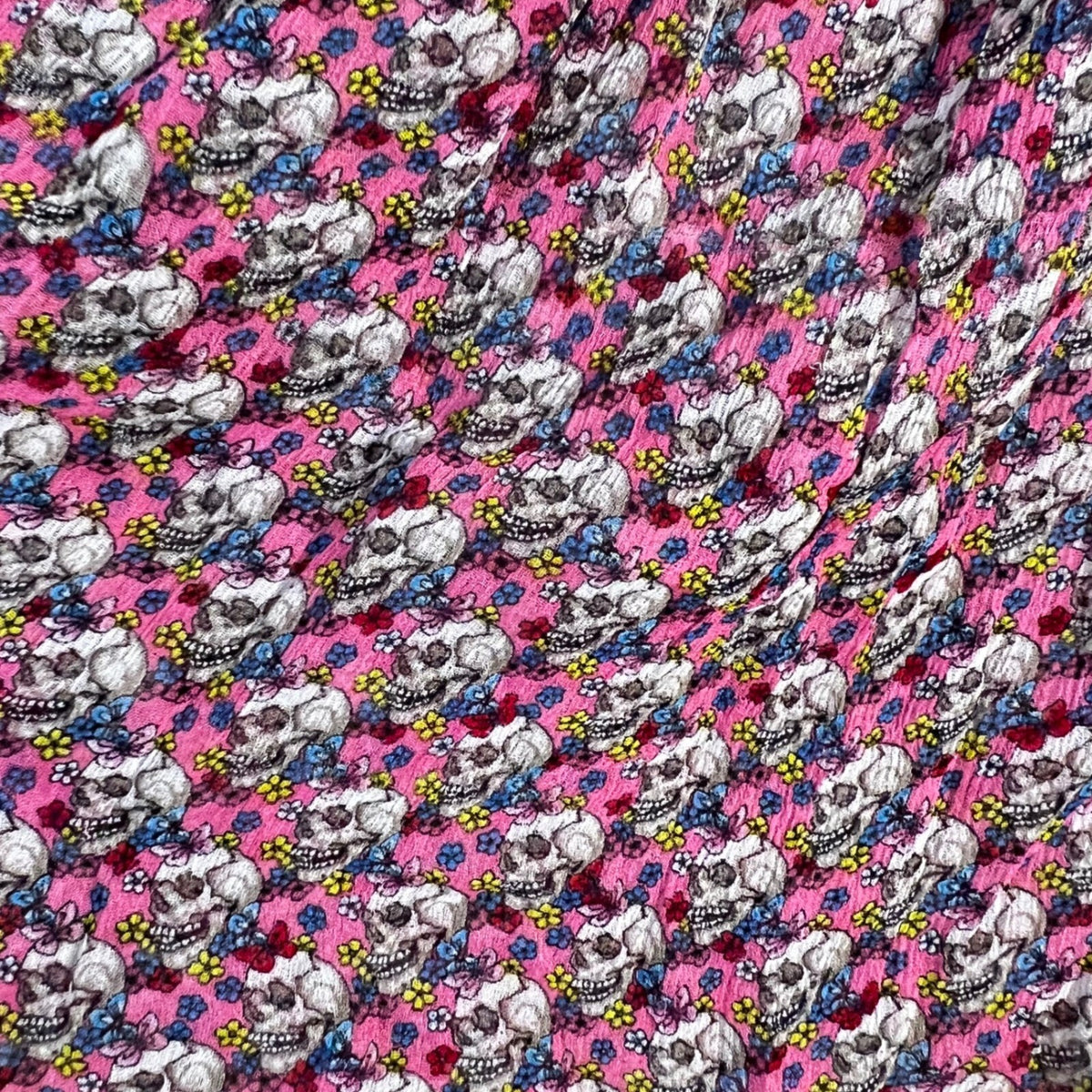 Zadig & Voltaire Javala Skirt Womens FR40 US 8 Pink Skull Floral Mousseline Mini