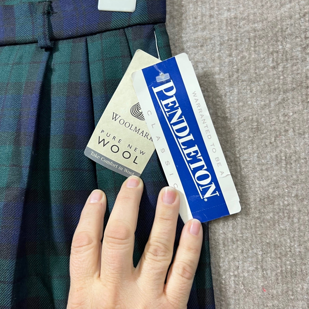 Pendleton Wool Vintage Dress Pants s12 Blackwatch Tartan Plaid NWT Deadstock USA