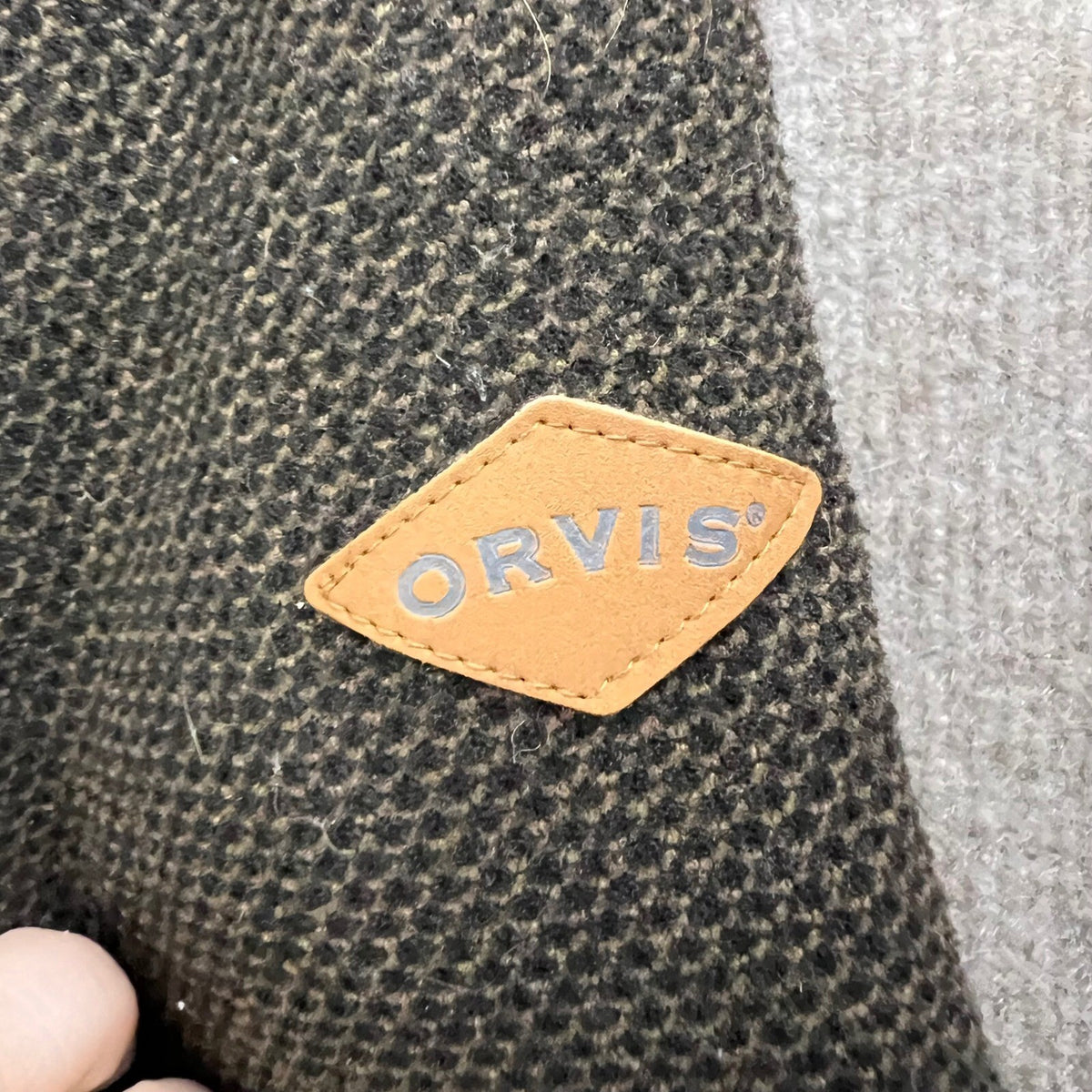 Orvis Mens Pullover Fleece Lined 1/4 Zip Brown Classic Collection Large L/G