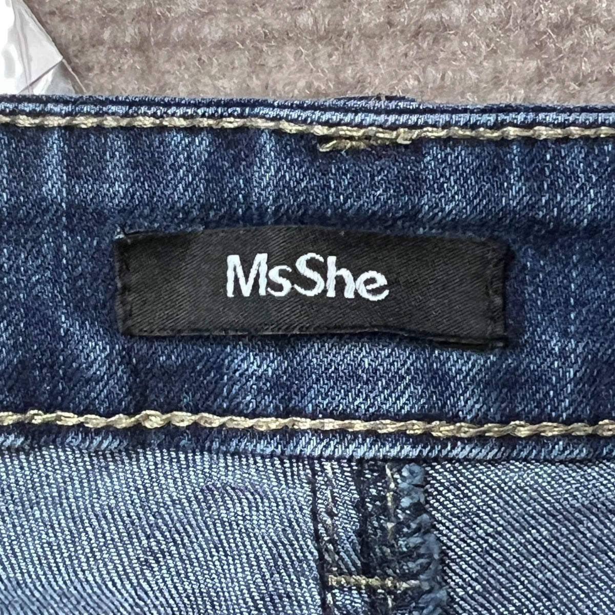 Ms She Plus Size 24W Distressed Jeans Mid Rise Straight Leg Denim Casual Pants