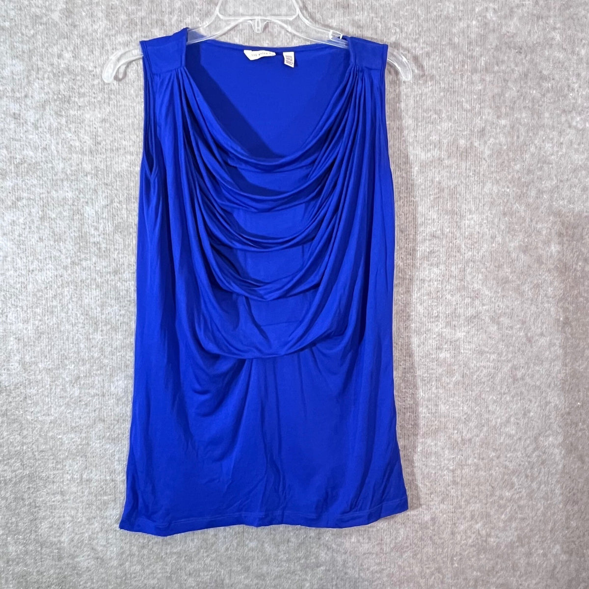 Ted Baker Sleeveless Drape Neck Top Womens 3 Blue Lyocell Flowy Minimalist