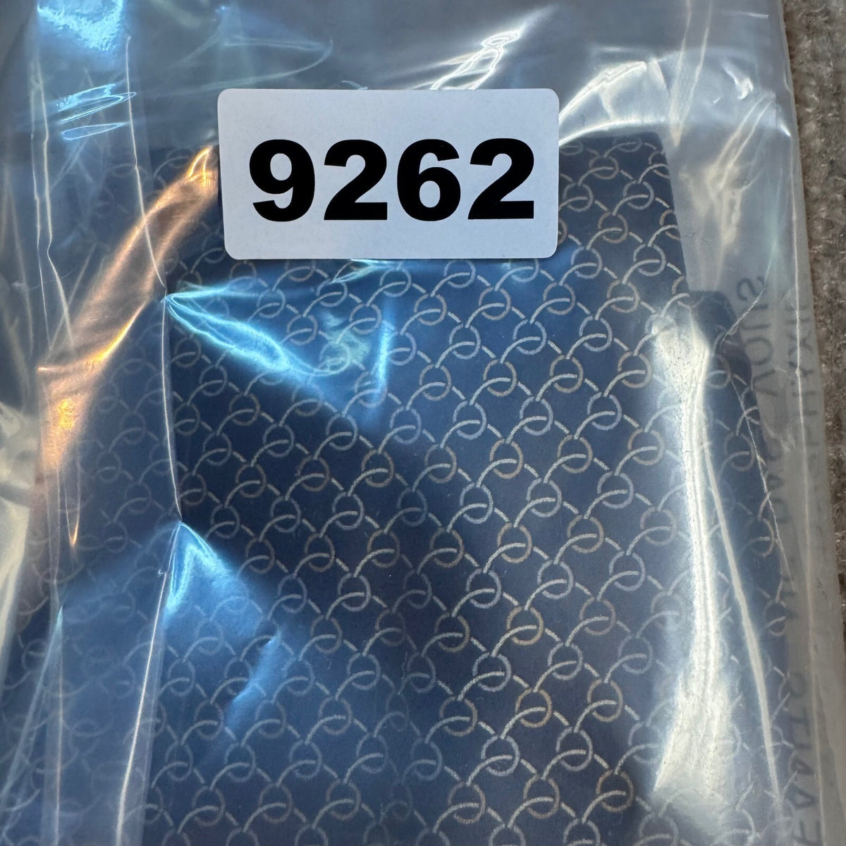 Louis Feraud Silk Tie Mens OS Blue Gold Chain Link Geometric Career Classic