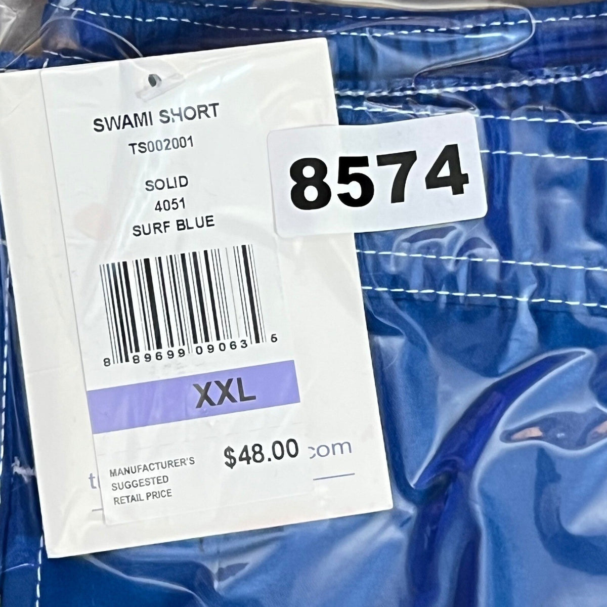Trunks Surf & Swim Co Swami Shorts Mens XXL Surf Blue Solid Board Shorts Beach