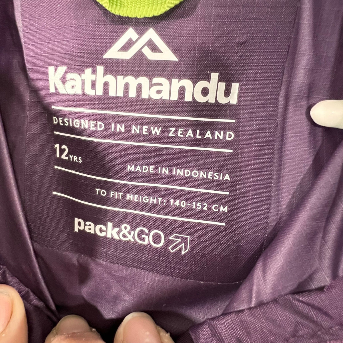 Kathmandu Windbreaker Jacket Kids 12Y Purple Packable Lightweight Gorpcore