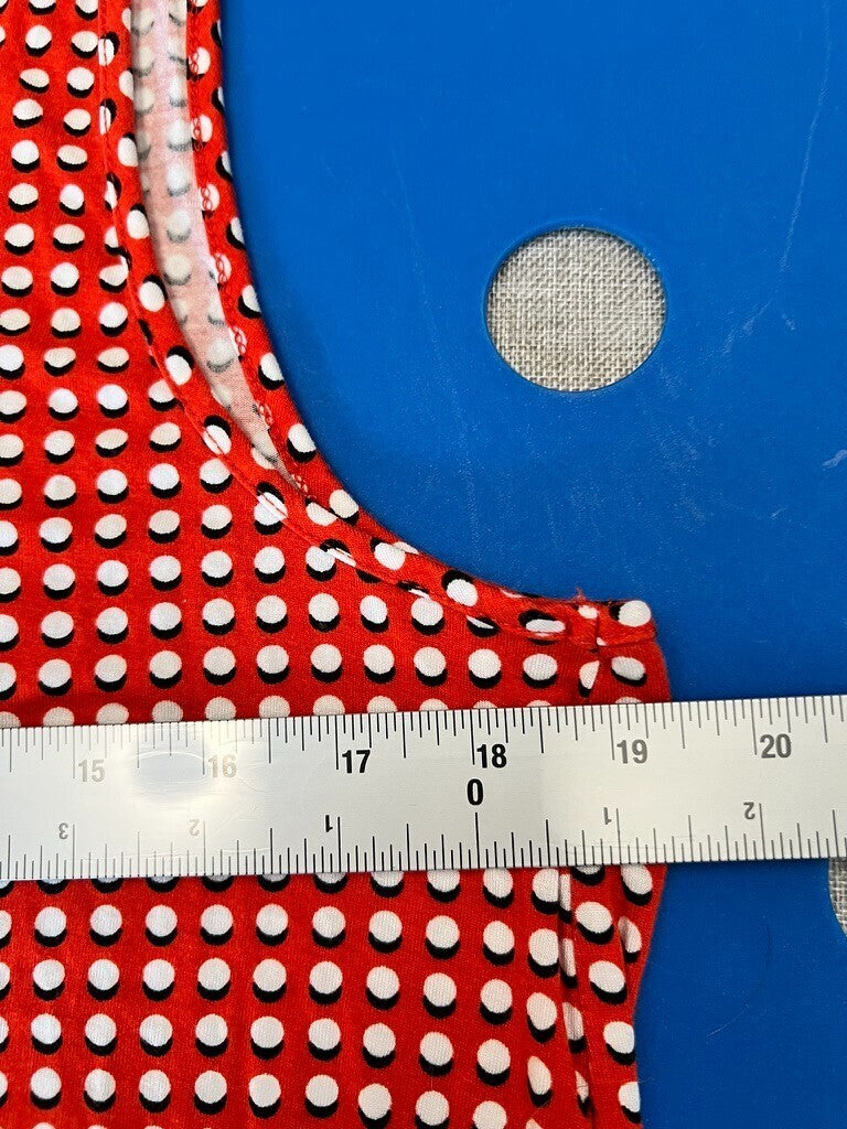 Bobeau Women's Top Lg Red Polka Dot Sleeveless Crossover