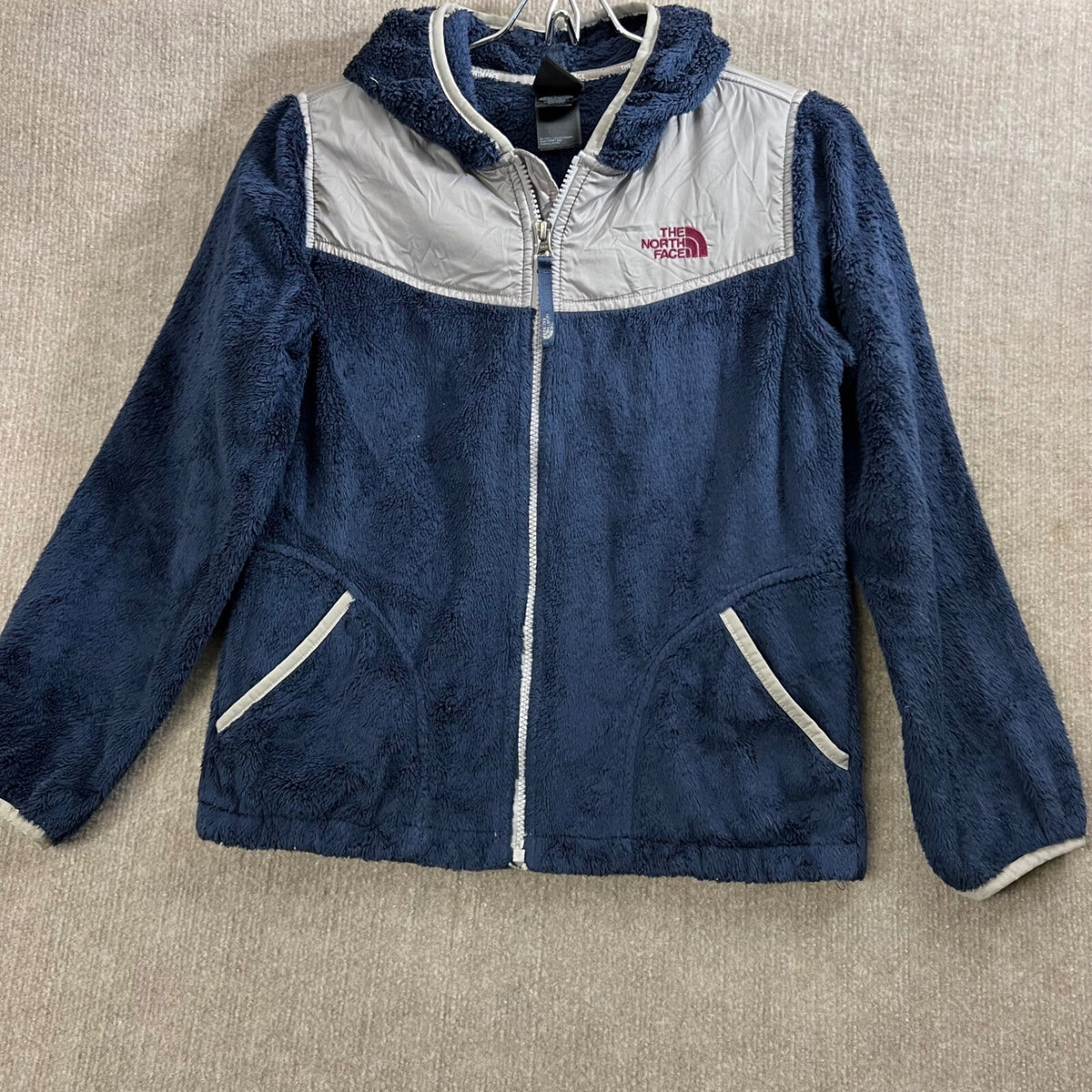 The North Face Girls L(14/16) Blue Fleece Full Zip Hooded Jacket Coat