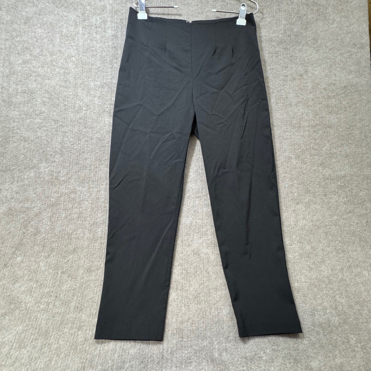 Town Clothes Black Wool Cropped Trousers Womens Size L High Rise