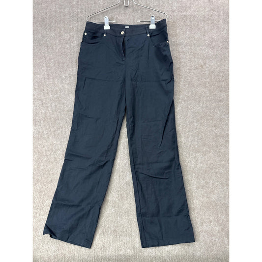 St. John Collection Women's Black Chino Dress Pants Size 10 Career Casual USA