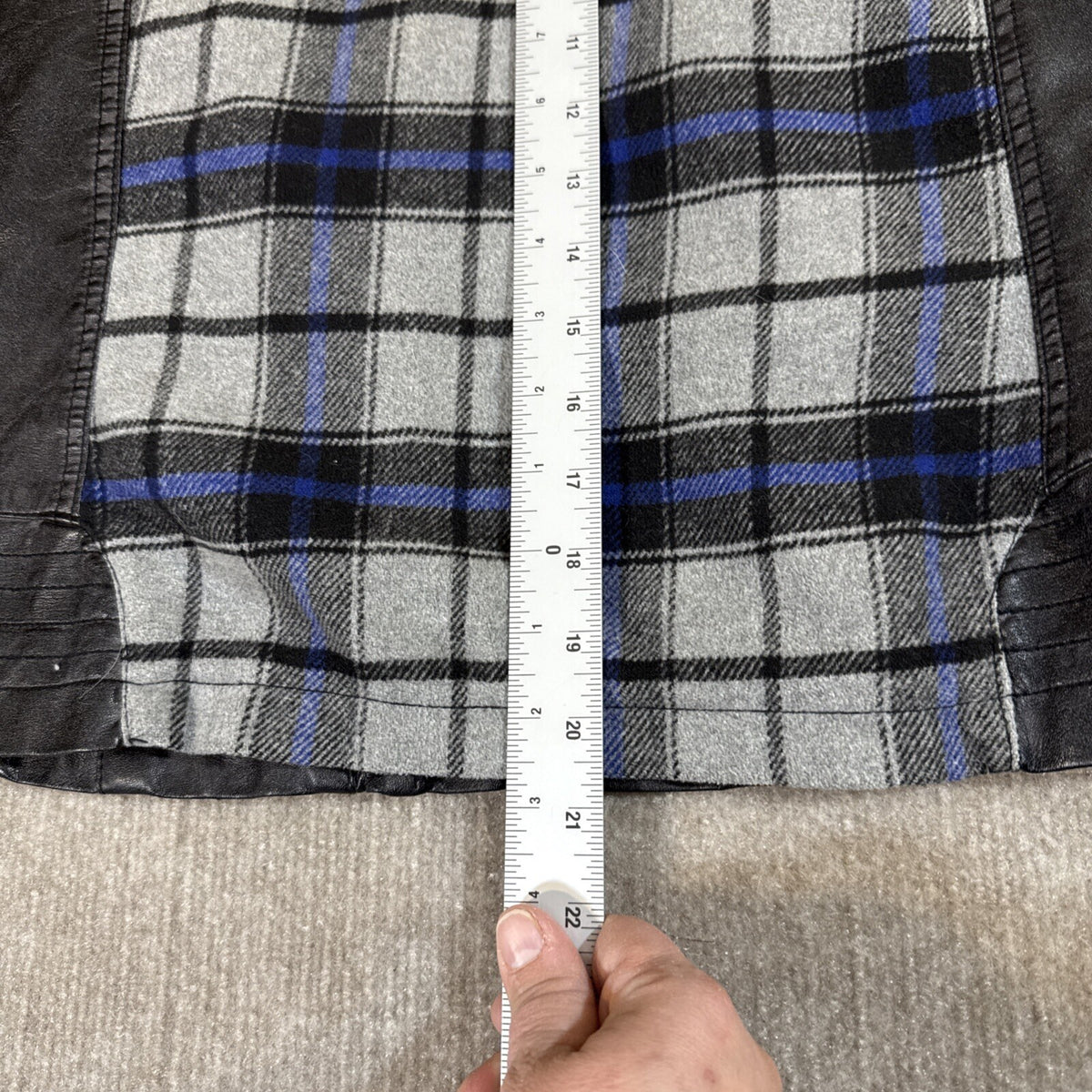 Collection by Bernardo Women Moto Jacket XL Vegan Leather and Flannel