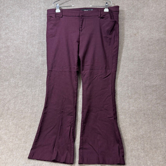 Torrid 18S Burgundy Herringbone Flare Dress Pants Women Casual Office Career