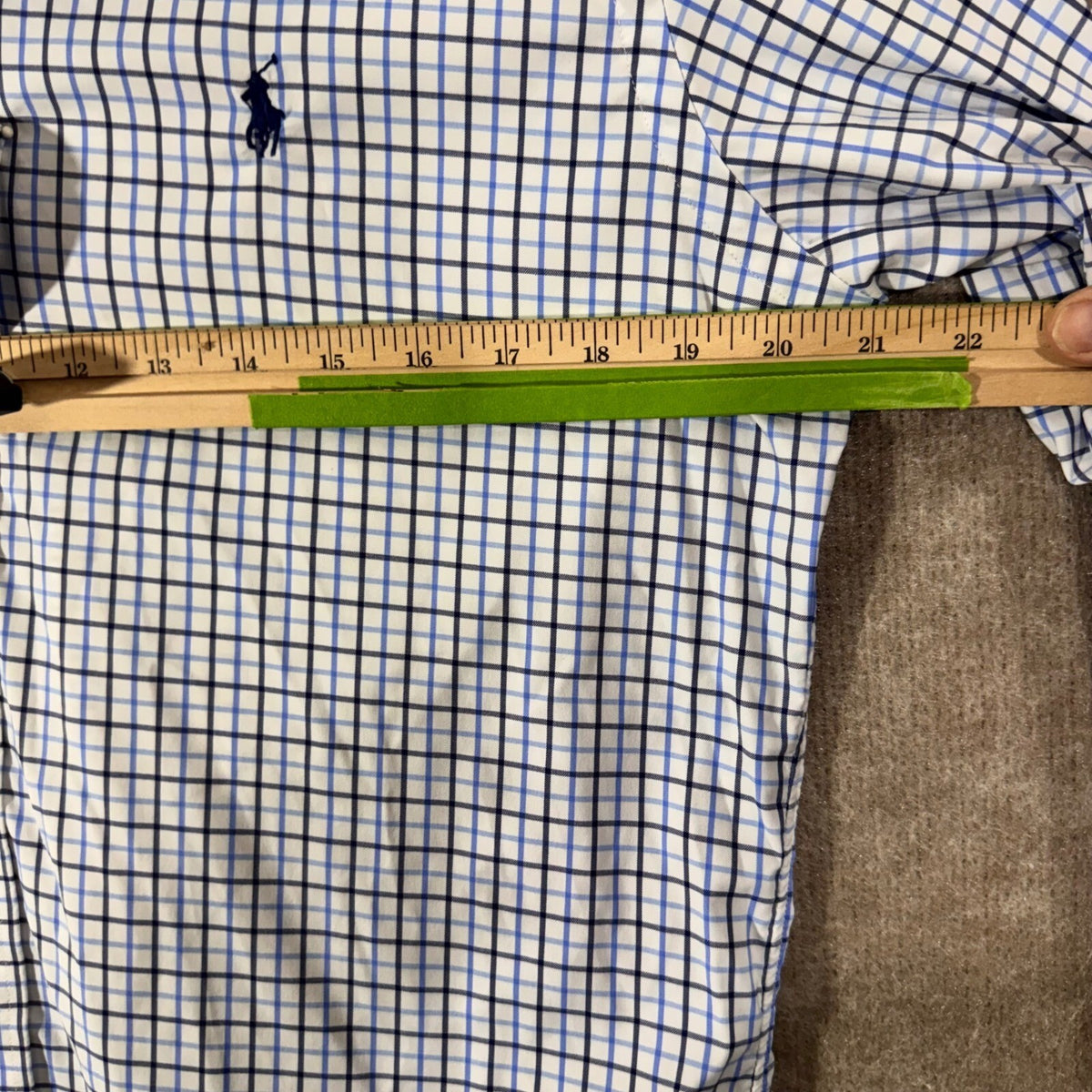 Polo Ralph Lauren Button Down Shirt Mens M Blue Plaid Classic Fit Performance