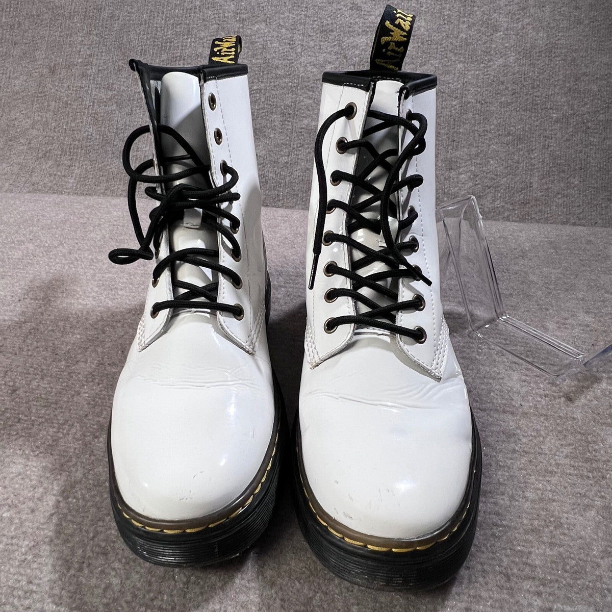 Dr. Martens Women's Size 10 White Leather Platform Combat Boots 42 EU 9M US