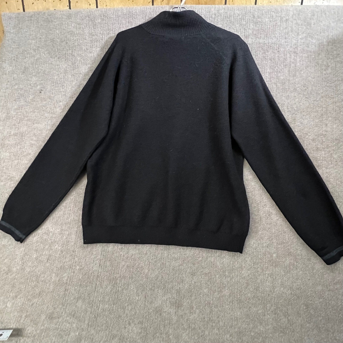 Smartwool Mens Black Merino Wool 1/4 Zip Pullover Sweater Large L READ
