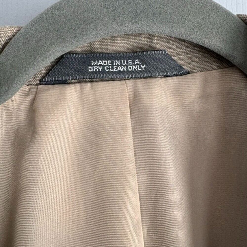 Haggar 42 R Tan Suit 2-button single vent 3 button cuff Blazer Jacket