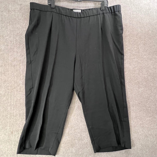 Investments II Black Cropped Pants Womens 24W Elastic Waist Career Casual