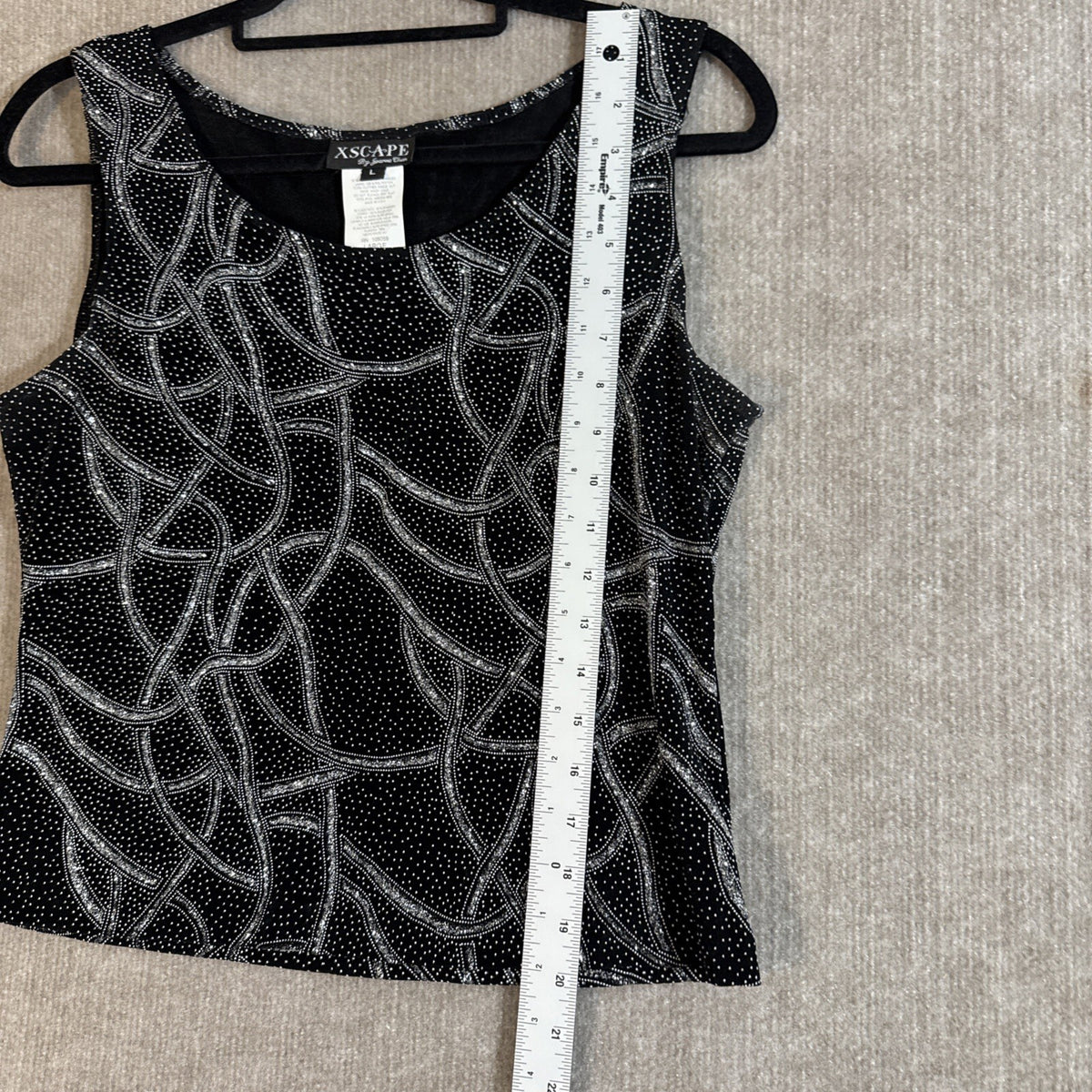 Xscape By Joanna Chen L Dressy Sleeveless Blouse Tank Glitter Stretch Tank
