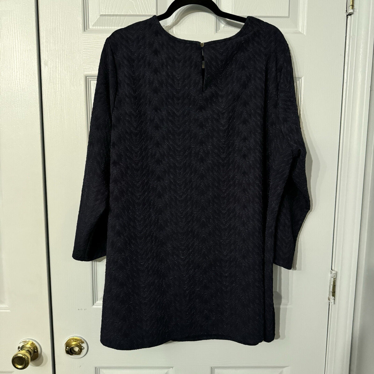 est. 1946  Side Gather Tunic 3/4 Sleeve Navy Floral  Sz 22/24 Office Travel