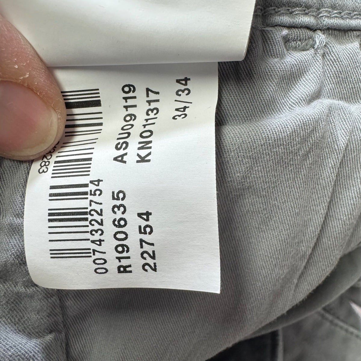 Mavi Jeans Johnny Slim Fit Chinos Pants Light Gray Mens Size 34 34