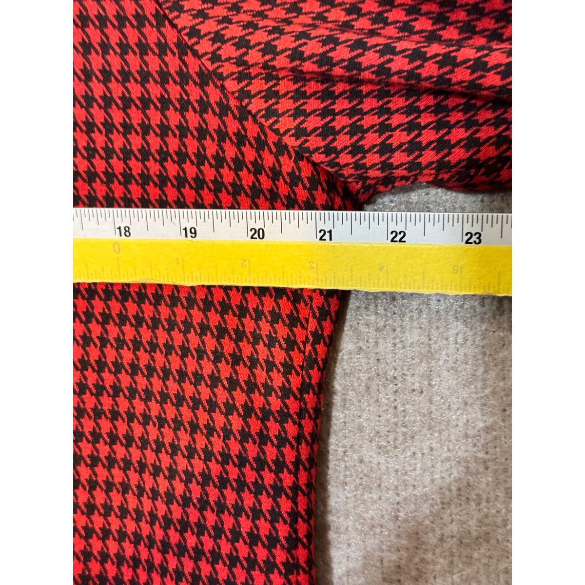 Philosophy Houndstooth Blazer Women L Red Black Longline Jacket Career