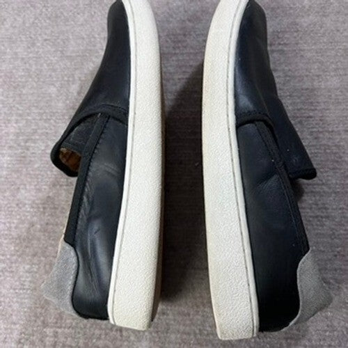 UGG Black Leather Slip On Sneakers Casual Shoes Size 8