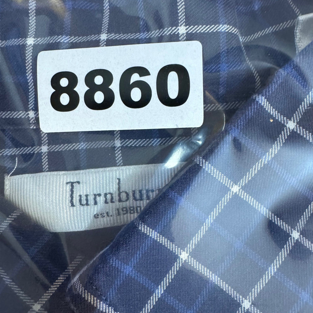Turnbury Button Down Shirt Mens XXL Blue White Plaid Long Sleeve Cotton Preppy