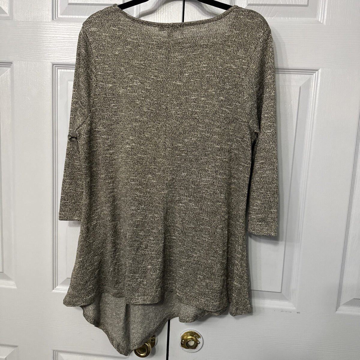 Lane Bryant Top Women 14/16 Asymmetric 3/4 Sleeve Knit Light Sweater