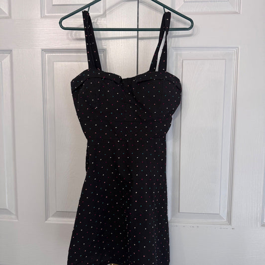 Heart Soul Sun Dress Women Birdseye Dot Sleeveless Sweetheart Indie Summer