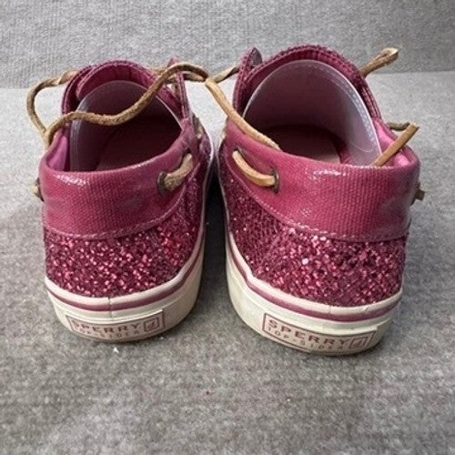 Sperry Top-Sider Sz 7 Boat Shoes Glitter Pink Sparkle Casual Slip On Women's