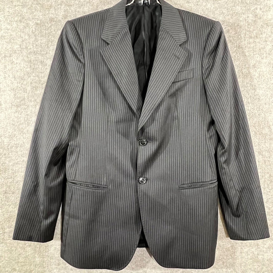 Vintage Emporio Armani Blazer Men Size 40 Pinstripe Gray Two Button Designer