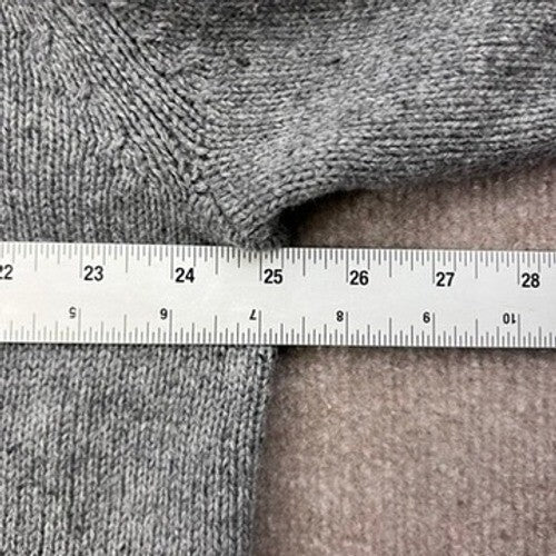 Chaps EST 1978 Gray Button Mock Neck Sweater Knit Elbow Patch Pullover Menswear