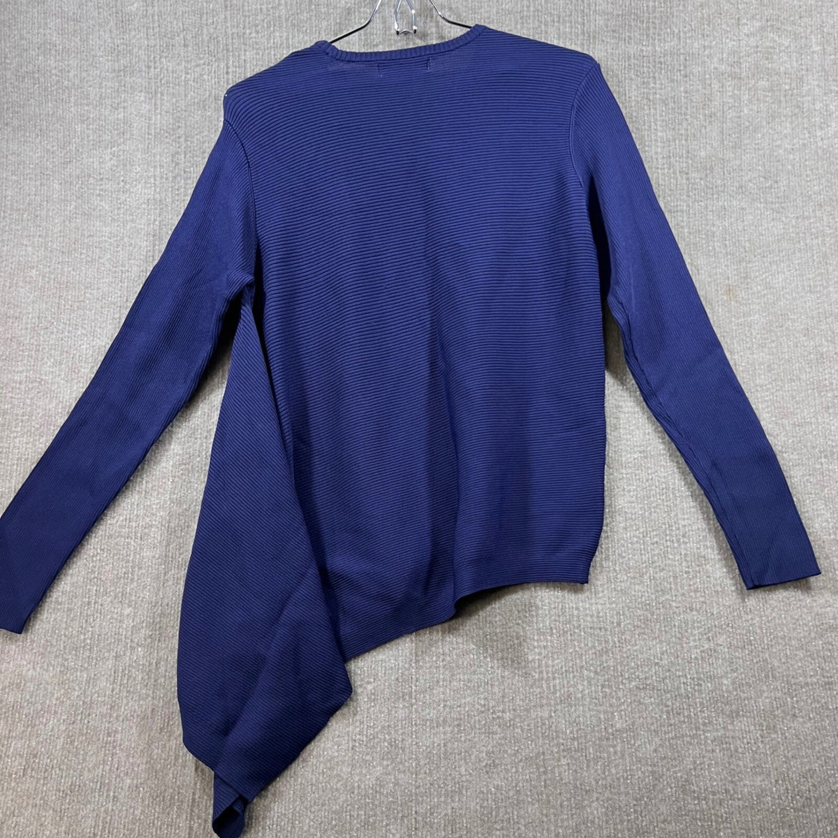 Derek Lam Collective Navy Blue Ribbed Asymmetrical Knit Sweater XS