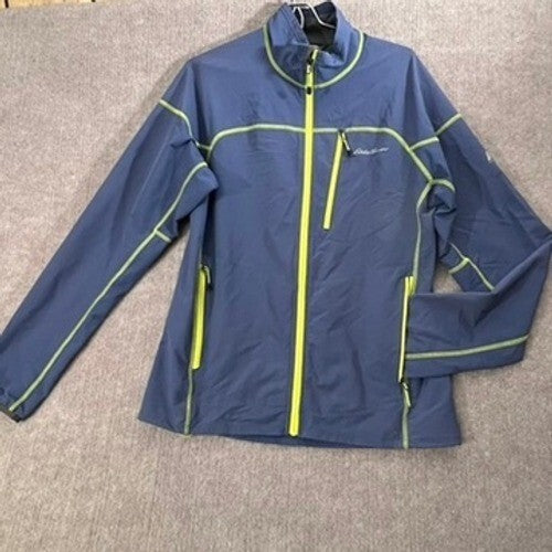 Eddie Bauer First Ascent Windbreaker Jacket Mens M Blue Yellow Lightweight