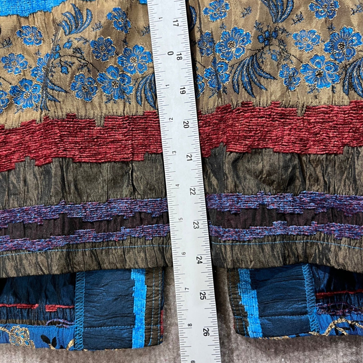 Koret Womens Petite Patchwork Floral Jacket Blue Brown Red Size 18WP