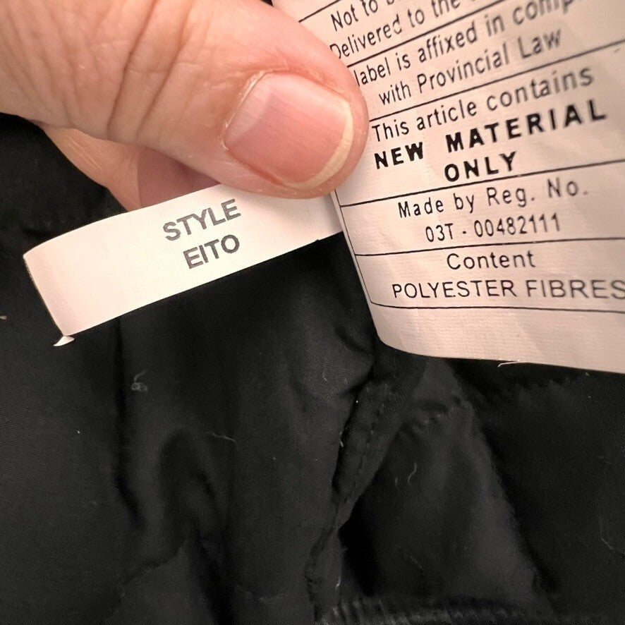 Lamarque Leather Jacket Men L Black Full Zip Moto Biker Bomber Quilted Liner