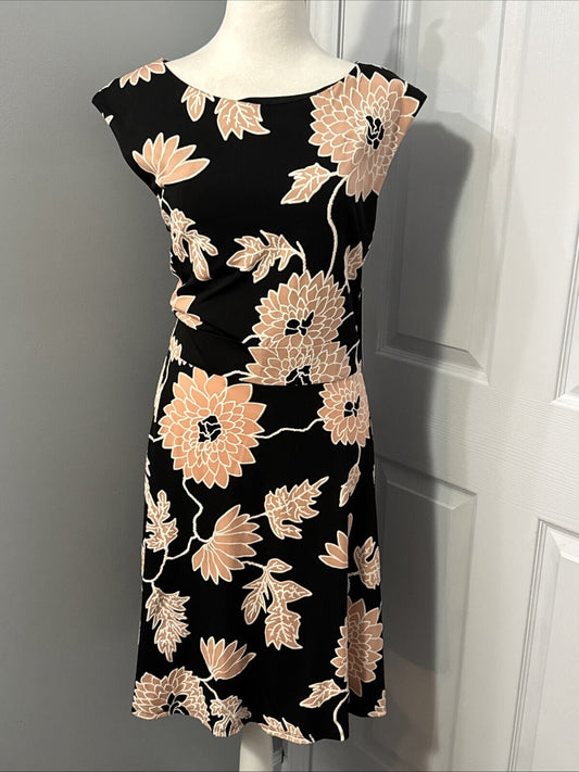 NWT New York Clothing Company Dress Sz 16 Women Sleeveless Black Pink Floral