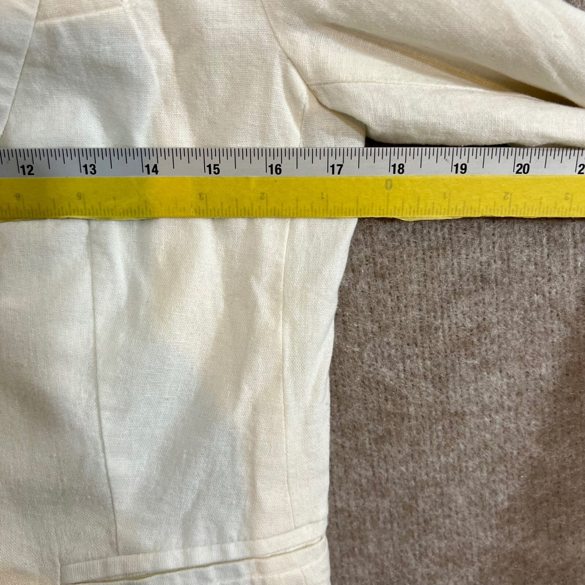 Halston Blazer Jacket Womens Size S White Linen Blend Single Button Professional
