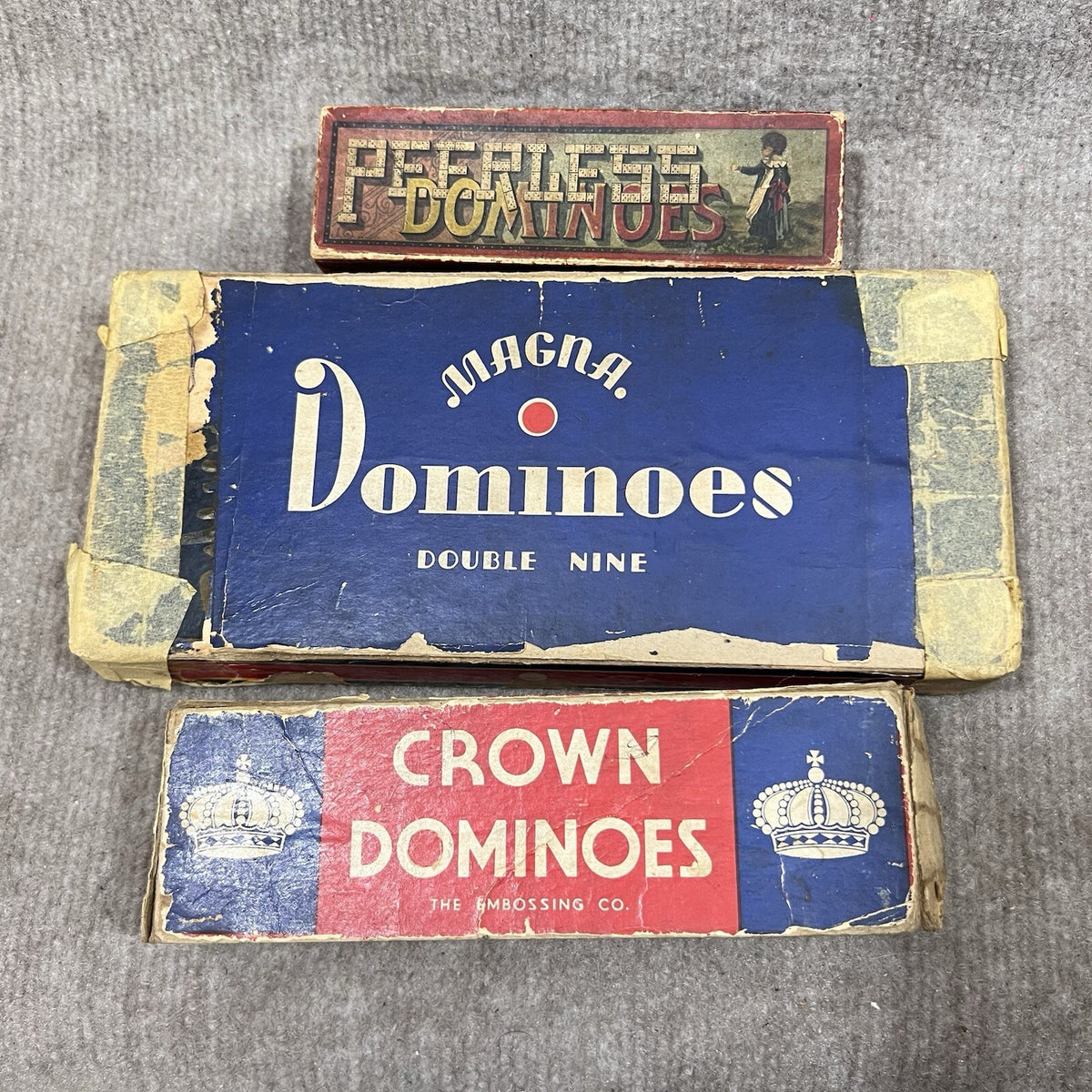 Vintage Dominoes Lot Crown Peerless Magna Antique & Mid Century Sets Mixed Mater