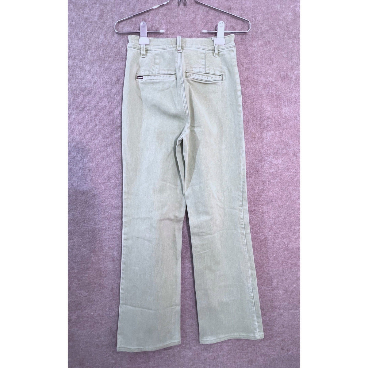 Alice + Olivia Jeans Womens 25 Green High Rise Wide Leg Denim Trousers Sage