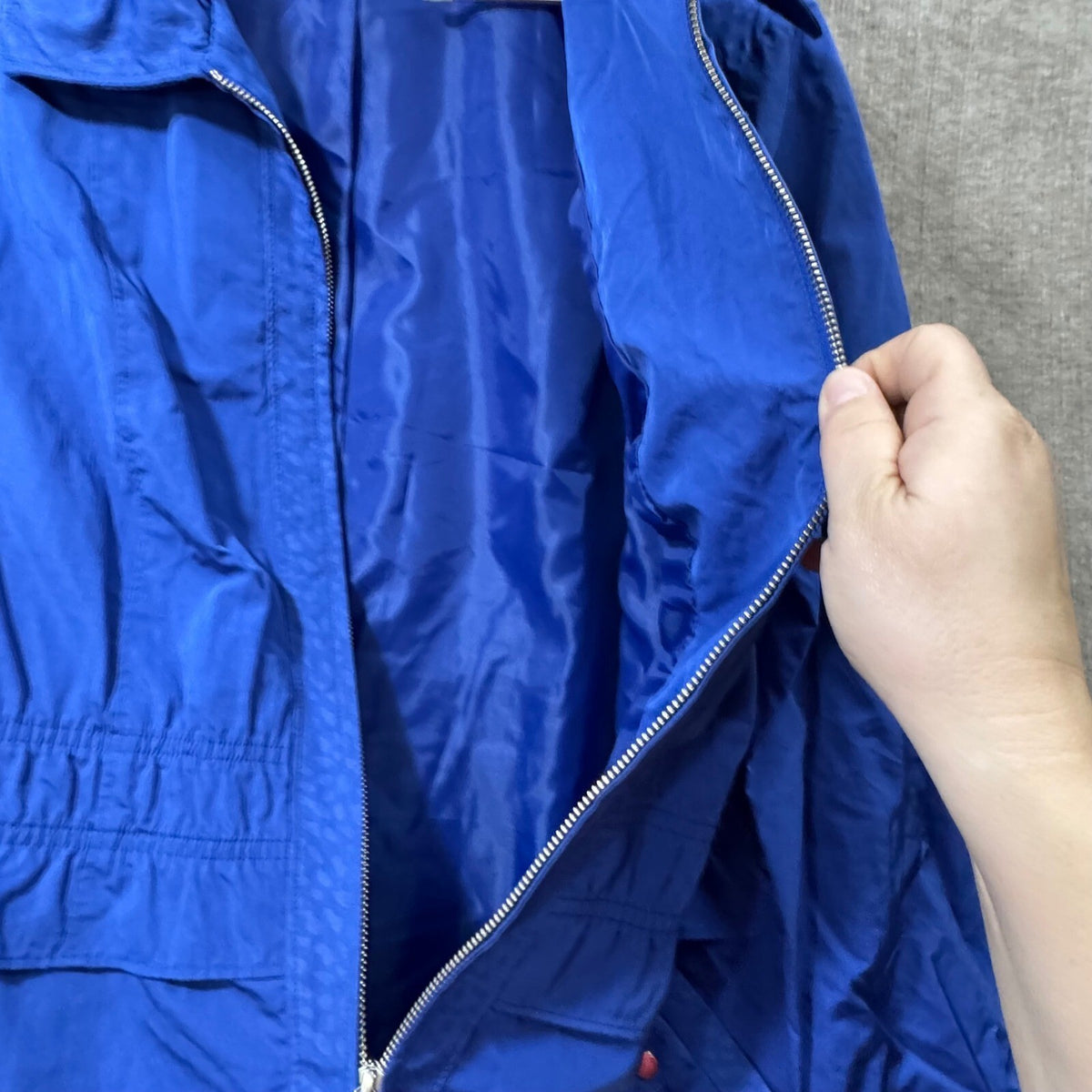 Zenergy by Chicos Royal Blue Lightweight Drawstring Waist Athleisure Jacket Sz 2