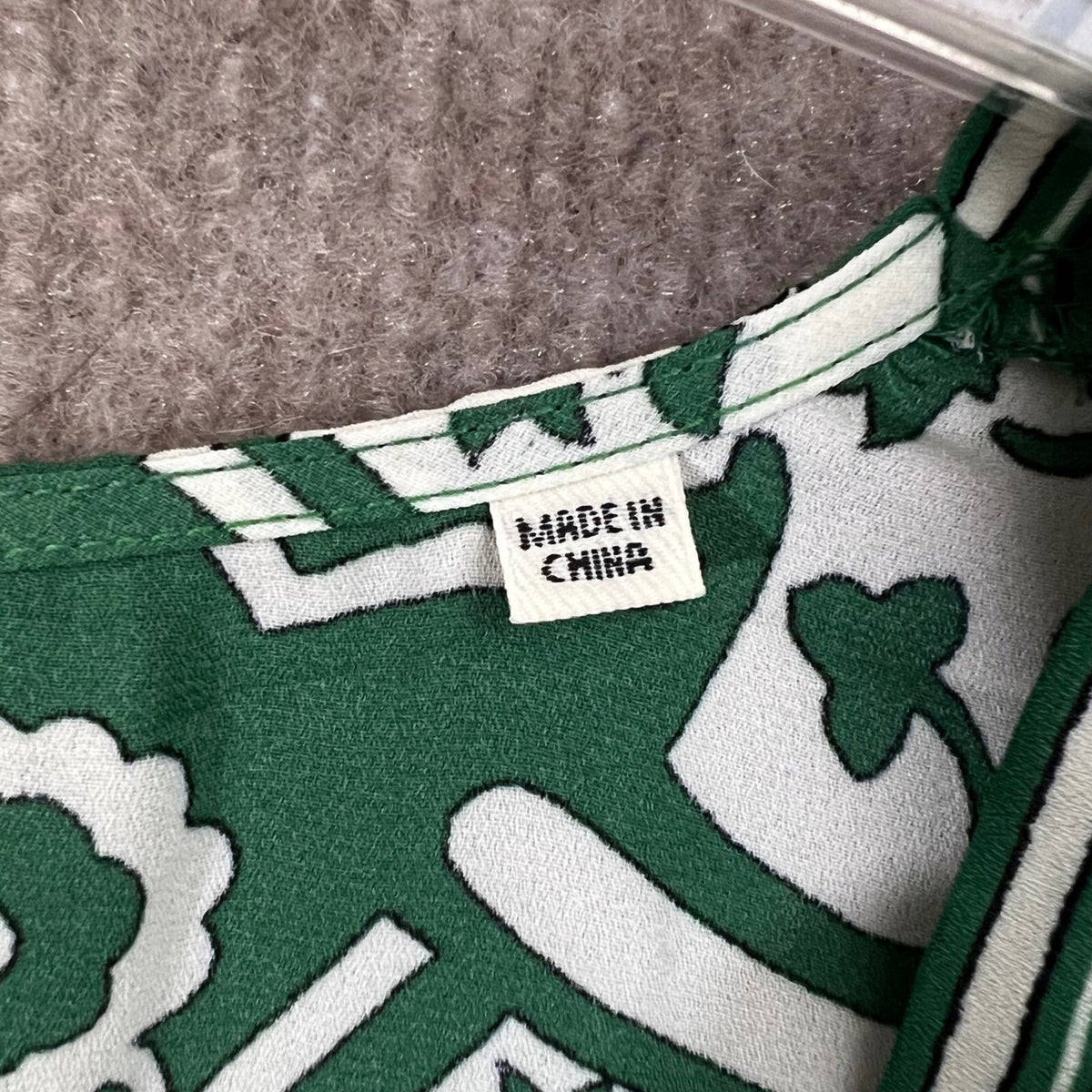 Max Studio London Kimono Open Front Green White Patterned 1X Womens